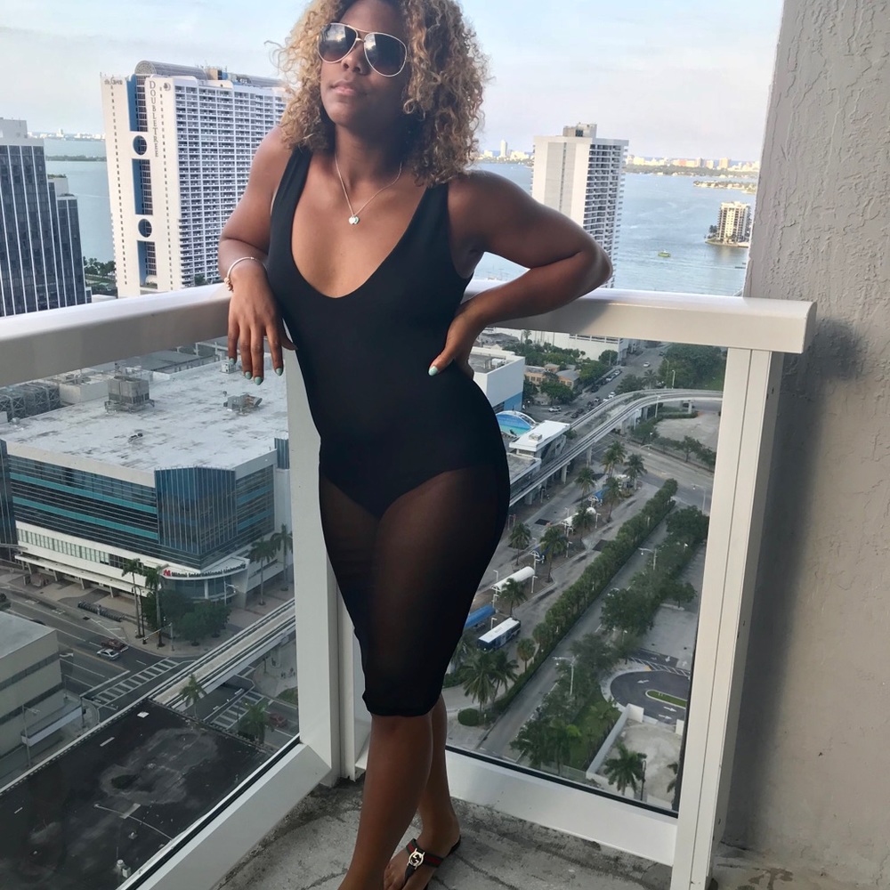 Black mesh dress